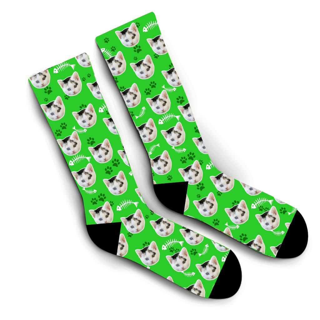 Custom Kitty Socks – Green