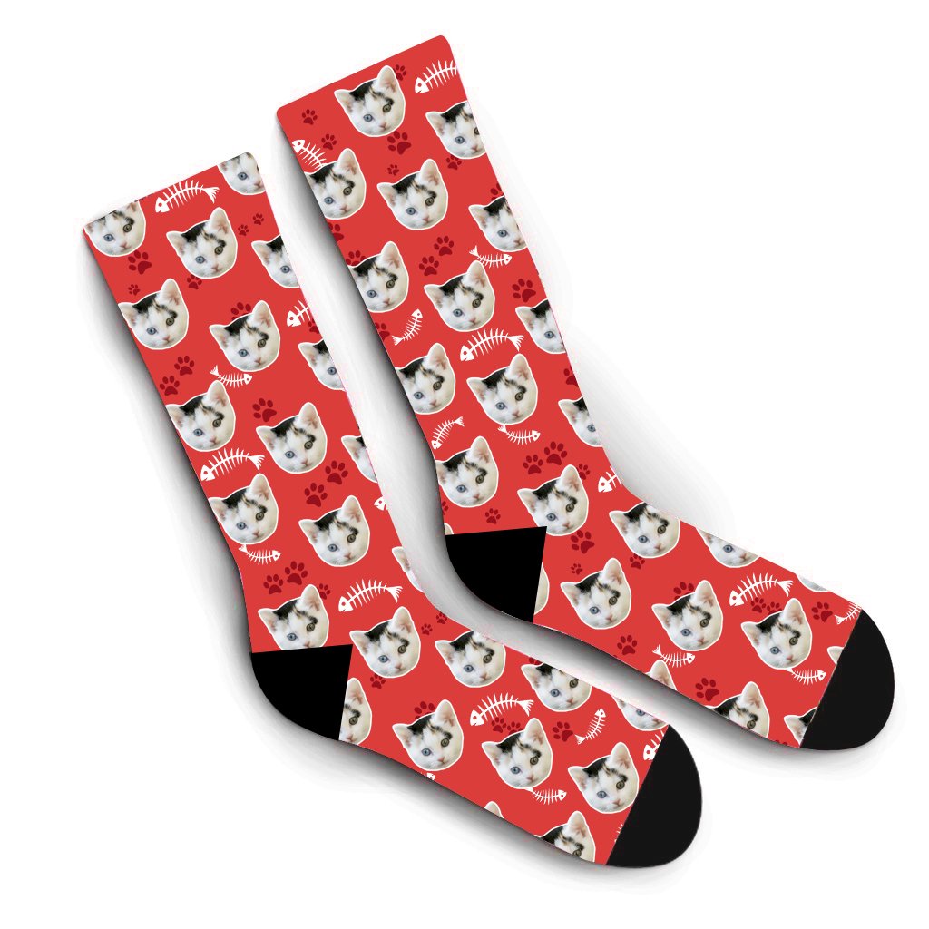 Custom Kitty Socks – Red