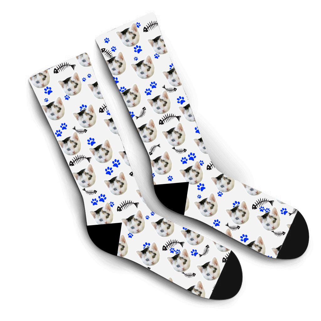 Custom Kitty Socks – White